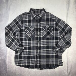 Howitzer‎ Flannel Shirt Mens XL Black Gray Plaid We The People Military Thick
